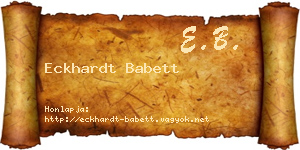 Eckhardt Babett névjegykártya